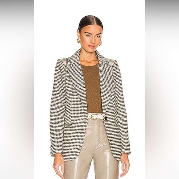 Harlow Blazer in Hazelnut & Black Houndstooth - Picture 1 of 4